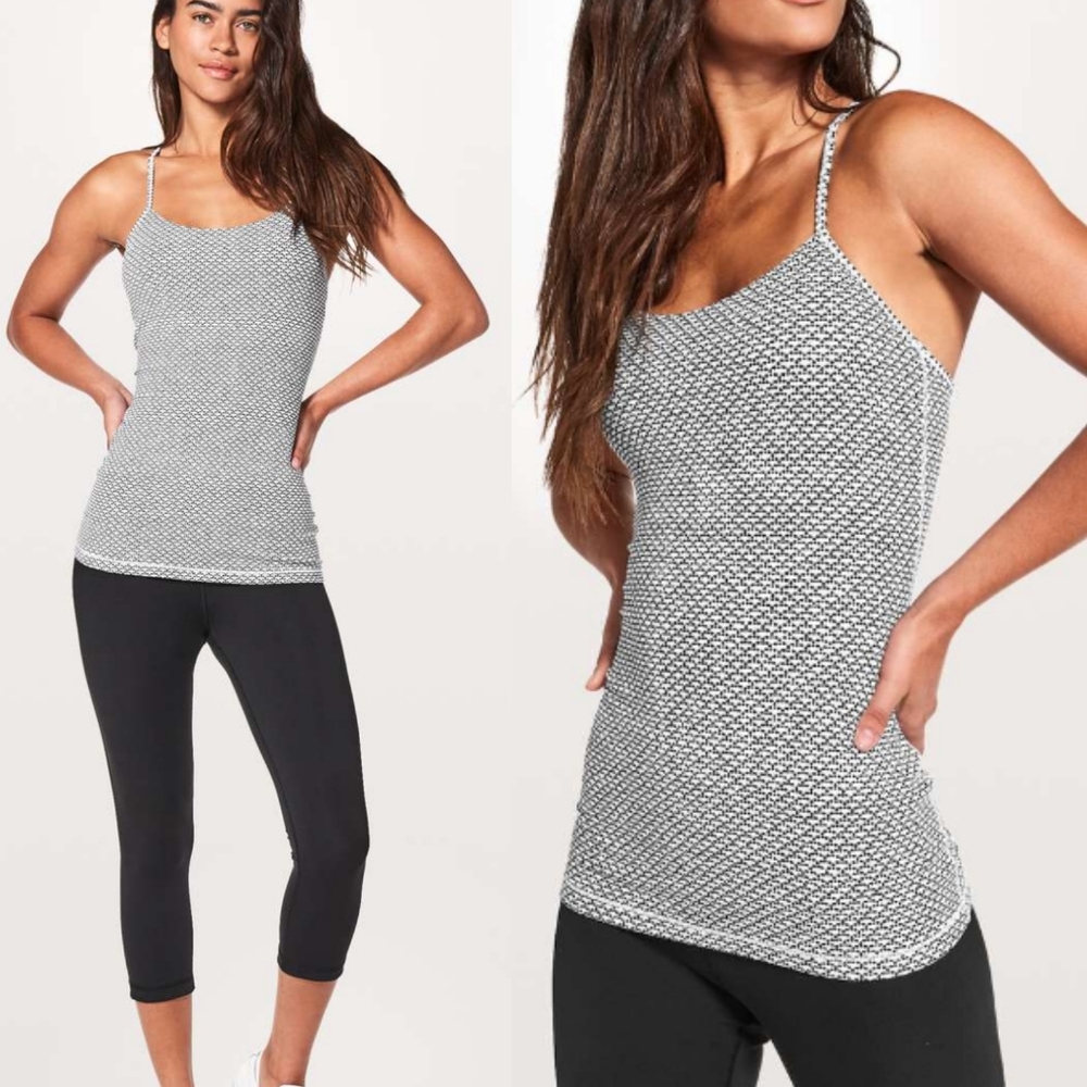 Lululemon Power Pose Tank inMonochromic White/Black Combo Size 10